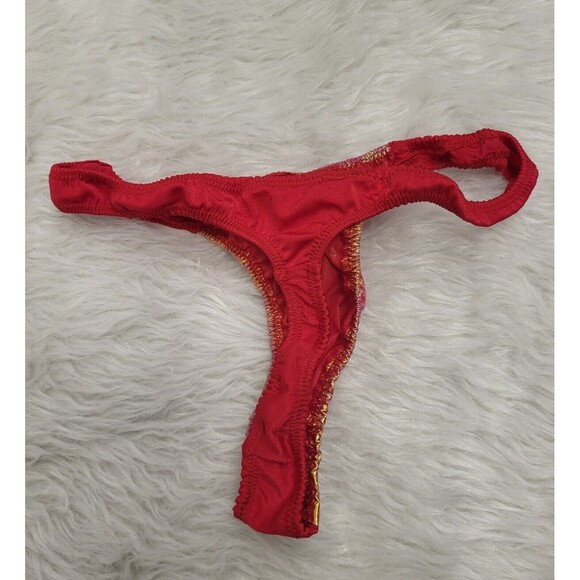 Exotic Handmade Cherry Red Babydoll Dancewear 2 Piece Set Size Small/Medium - Picture 4 of 7